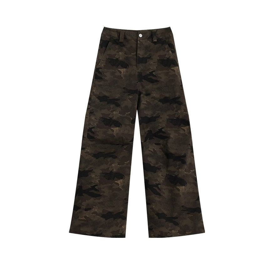Camouflage Work Wide Straight Pants AC7122