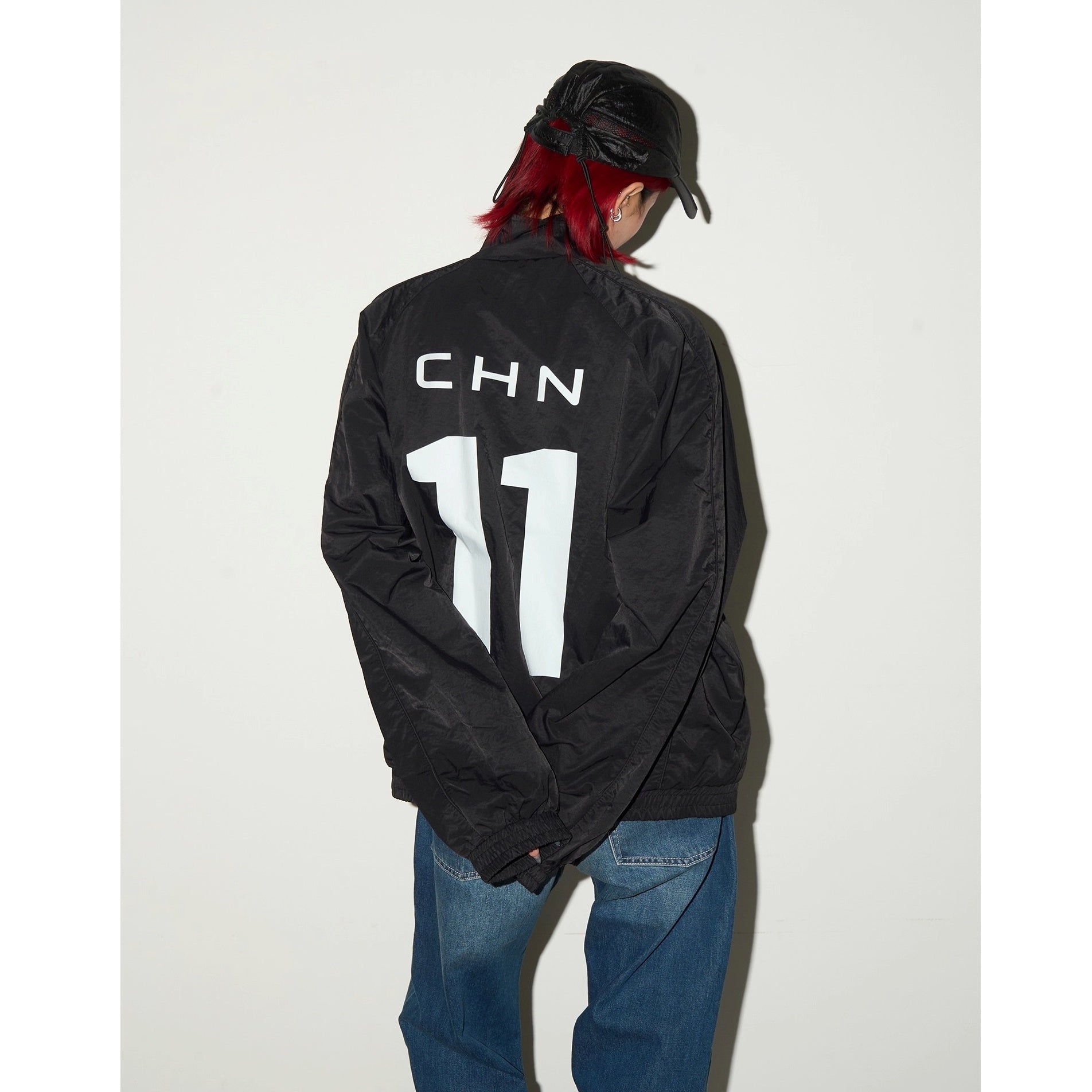 Street Sports Monogram Print Stand Collar Jacket MN9049