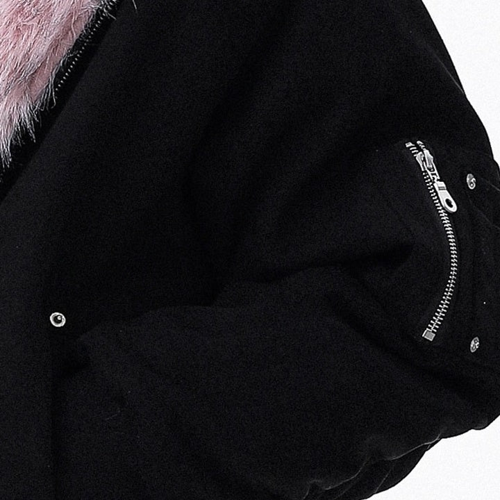 Fur Collar Reversible Hooded Jacket MR8030