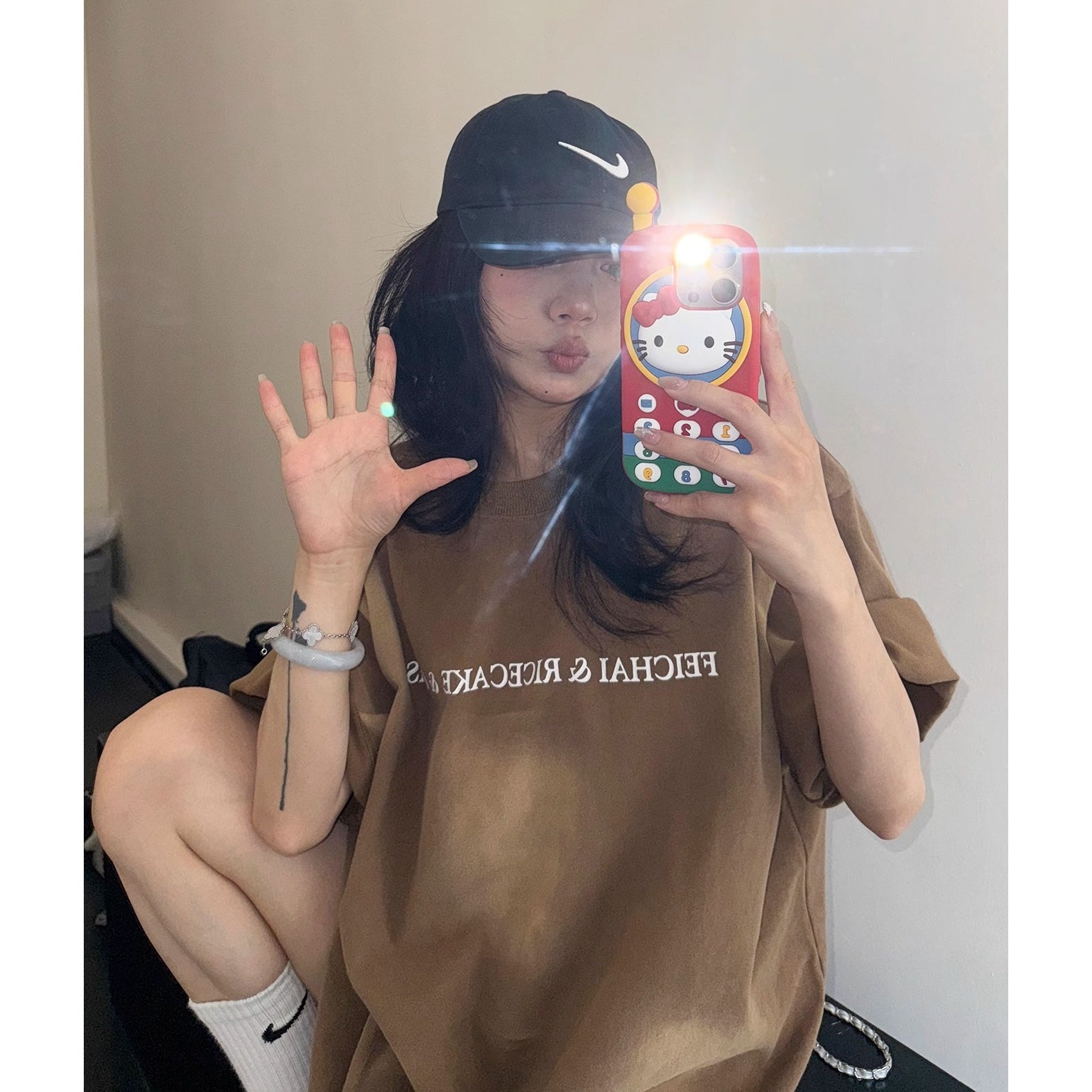 Dirty Wash Old Letter Print T-Shirt MW10186