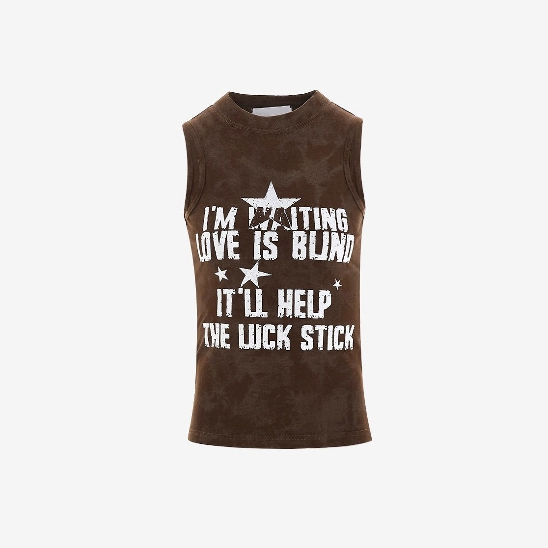 Letter Print Camouflage Stretch Sleeveless Top AC7117