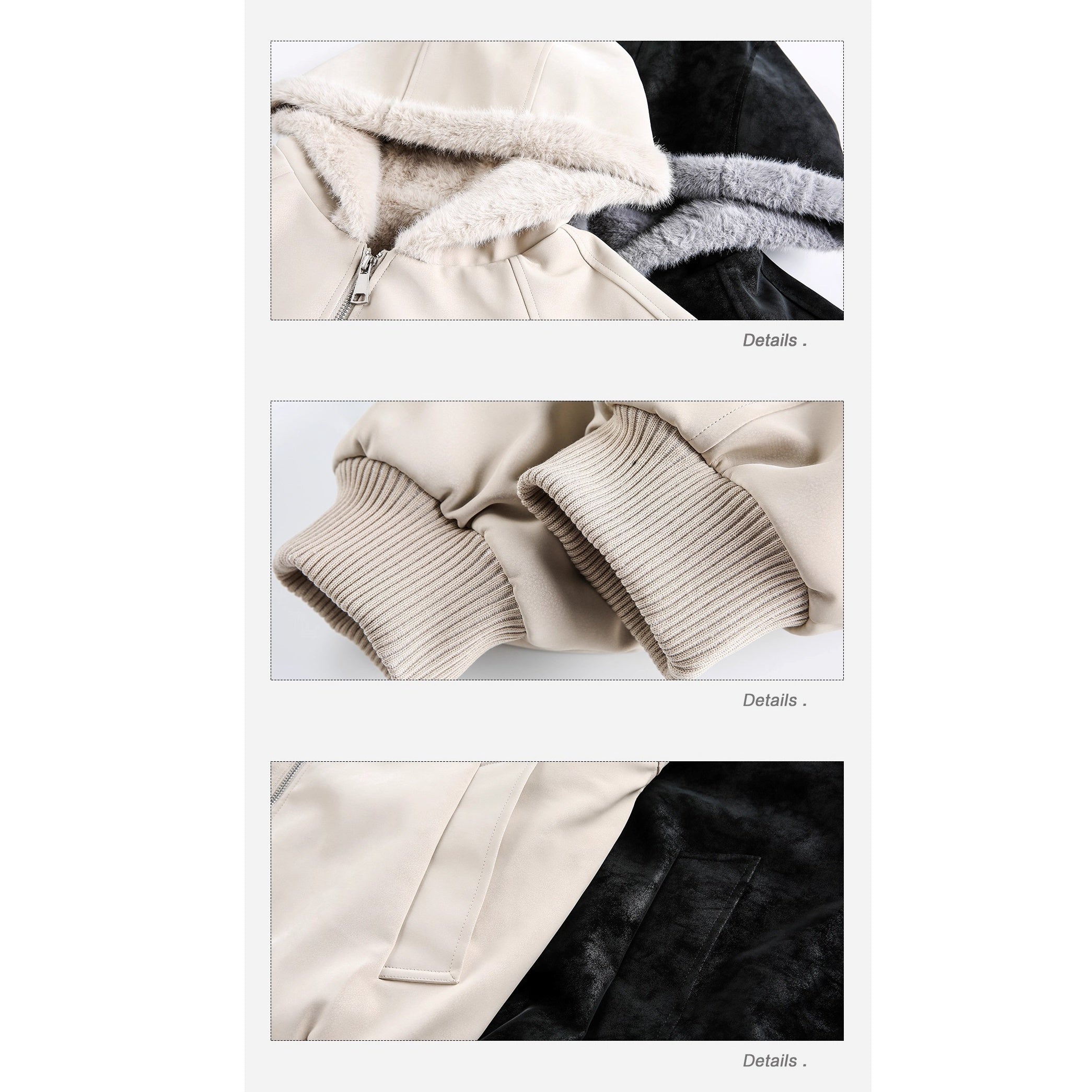 Carving Fur Collar Hooded Zip Jacket EZ300