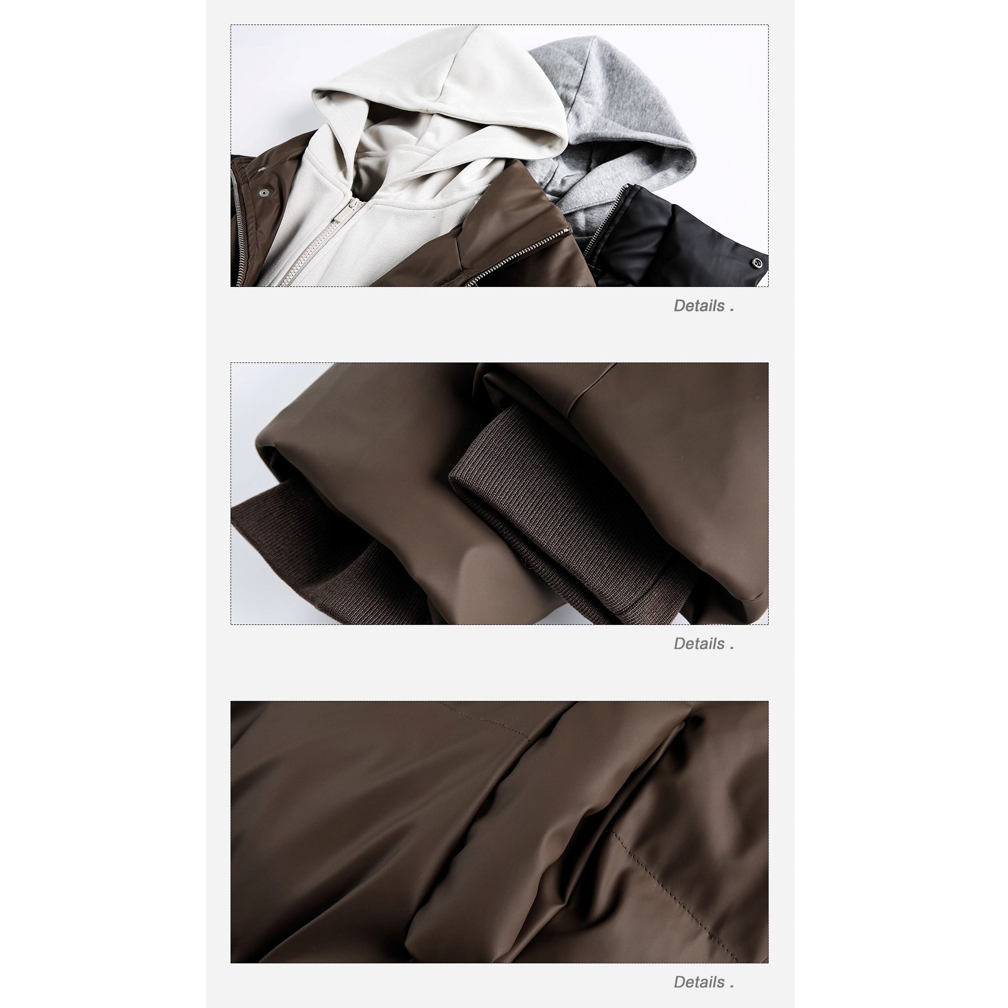 Contrast Color Hooded PU Leather Jacket EZ286