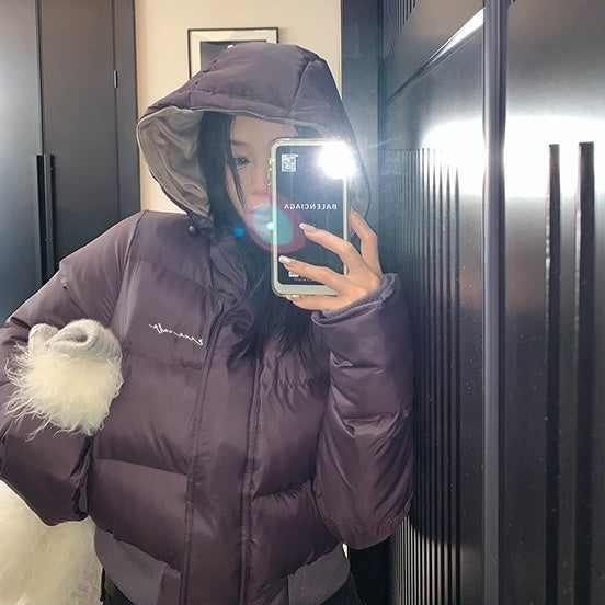 Retro Short Hooded Padded Jacket OS2071