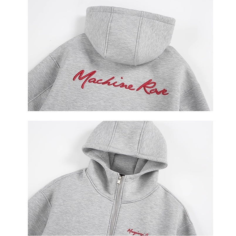 Embroidery Loose Vintage Short Hooded Jacket OS2027