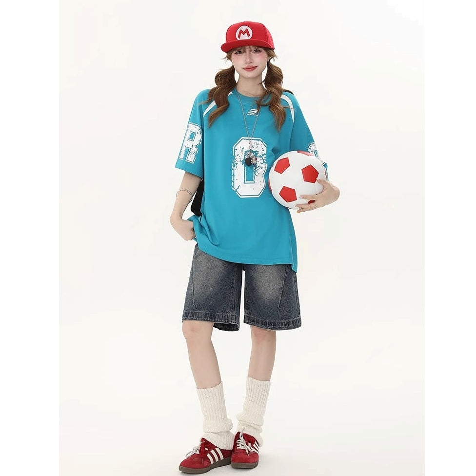 Retro Digital Print Sports T-shirt MW10235