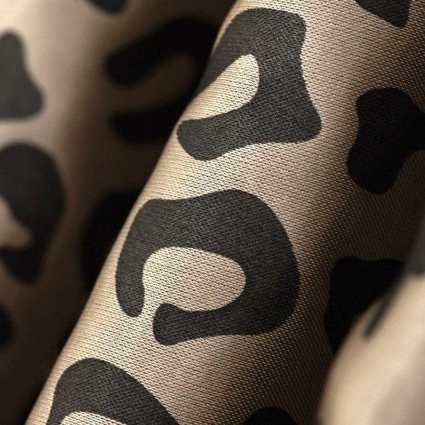 Leopard Print Stitching Side Line Wide Pants AC7138