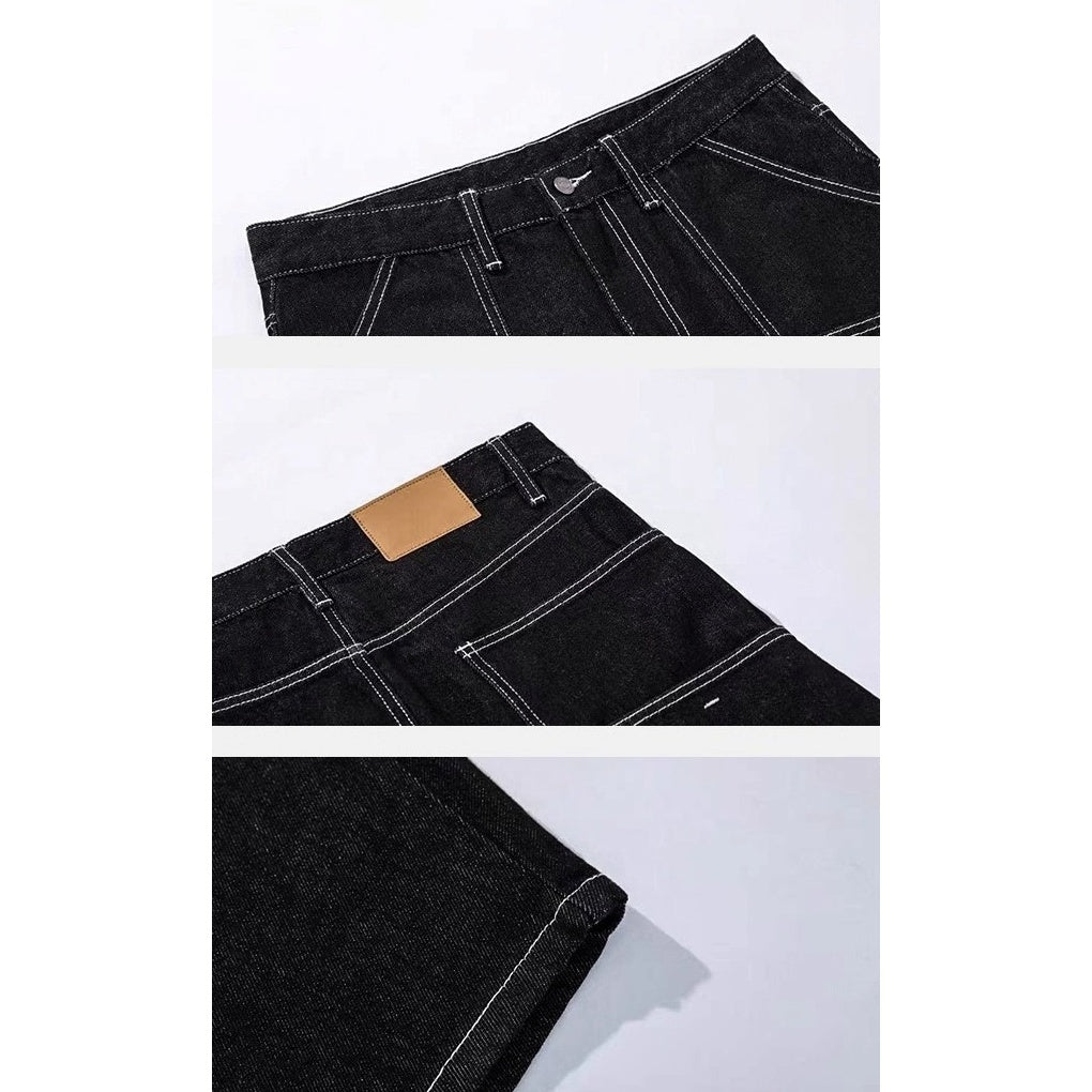 Contrast Stitch Loose Curve Jeans AC7158