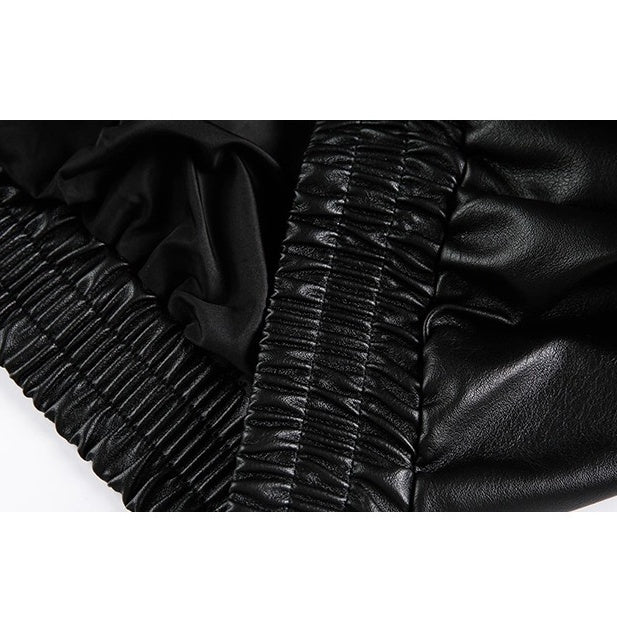 Vintage PU Leather Loose Embroidered Jacket OS2028