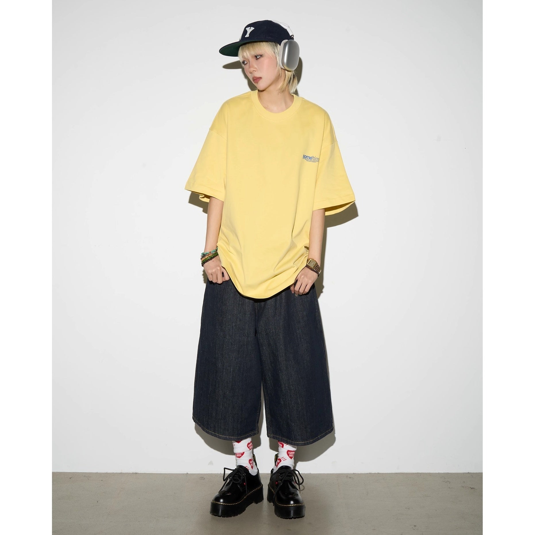 Retro Washed Cropped Loose Jeans MN9017