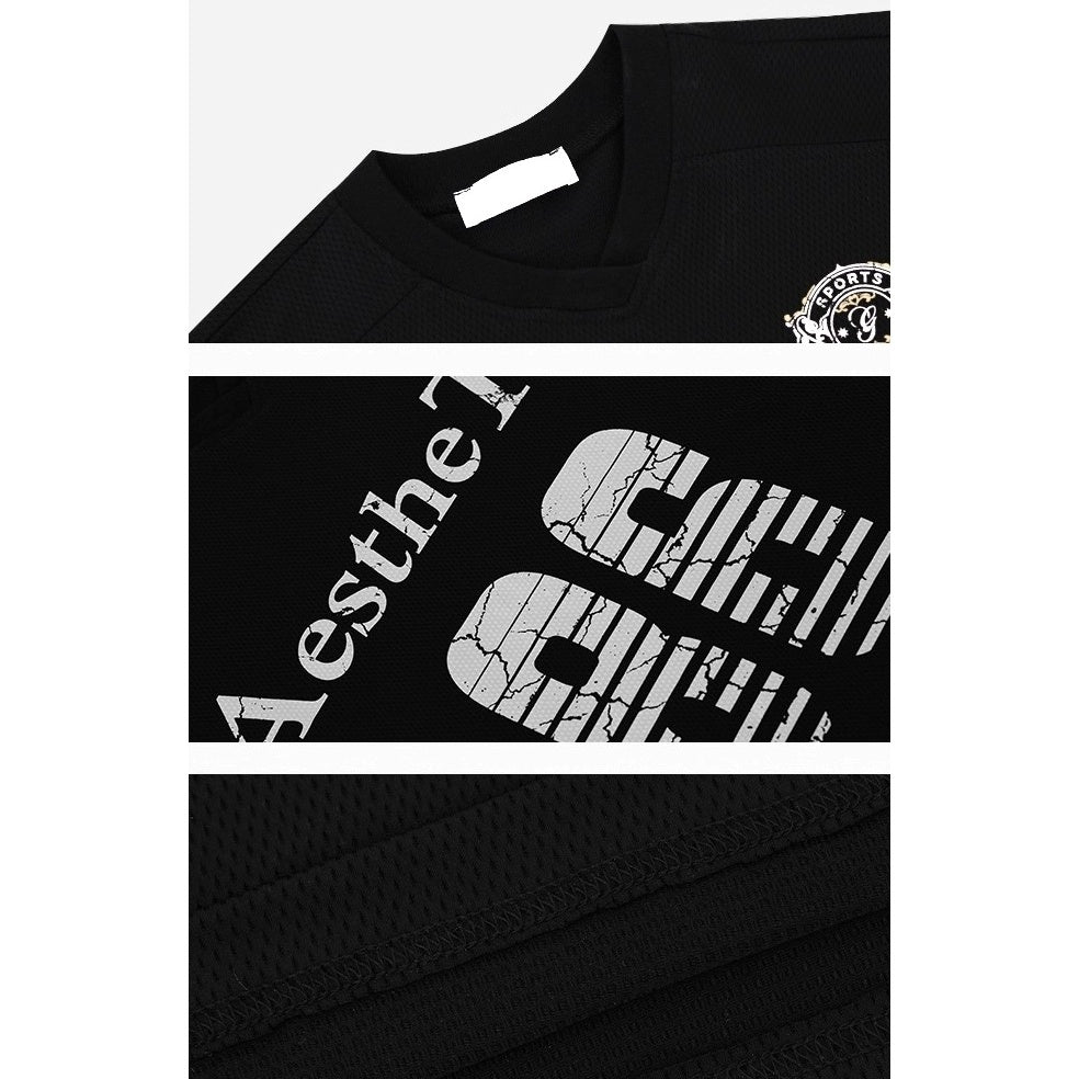 Letter Print Oversize Sports T-Shirt AC7118