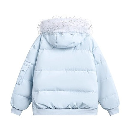 Large Fur Collar Hooded Down Jacket EZ301