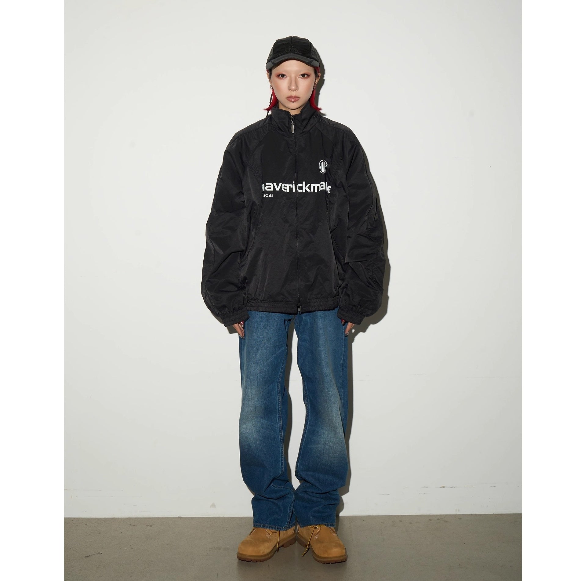Street Sports Monogram Print Stand Collar Jacket MN9049