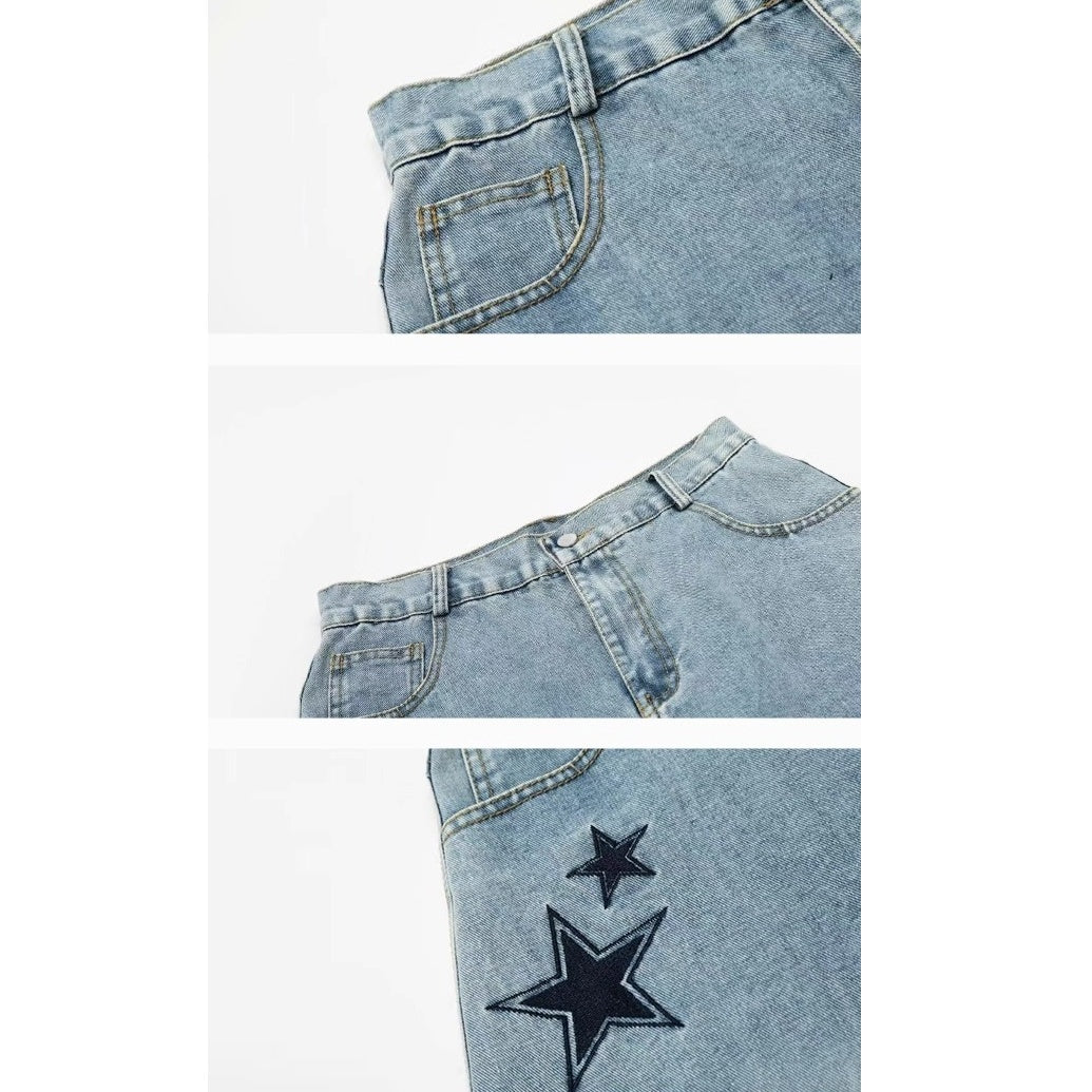 Vintage Embroidery Star Made Aged Curve Jeans AC7163