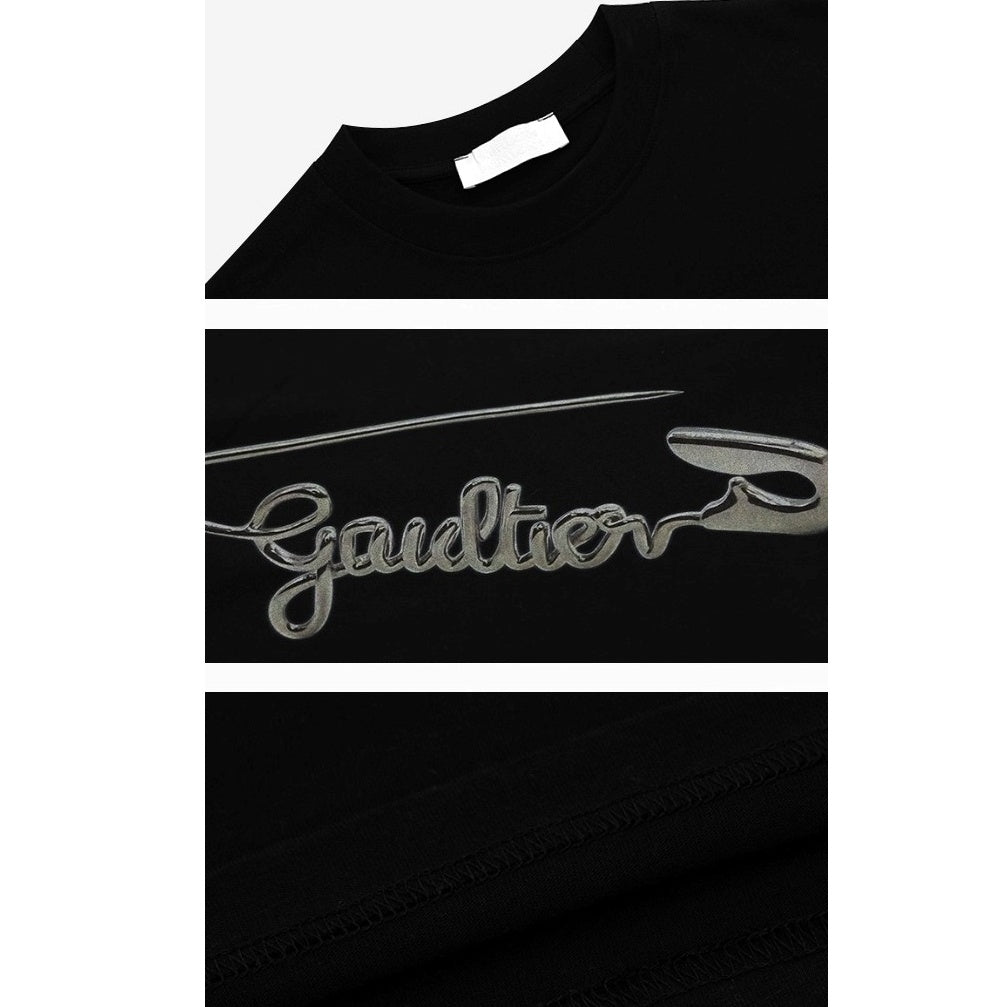 Metal Pin Print Loose T-Shirt AC7115
