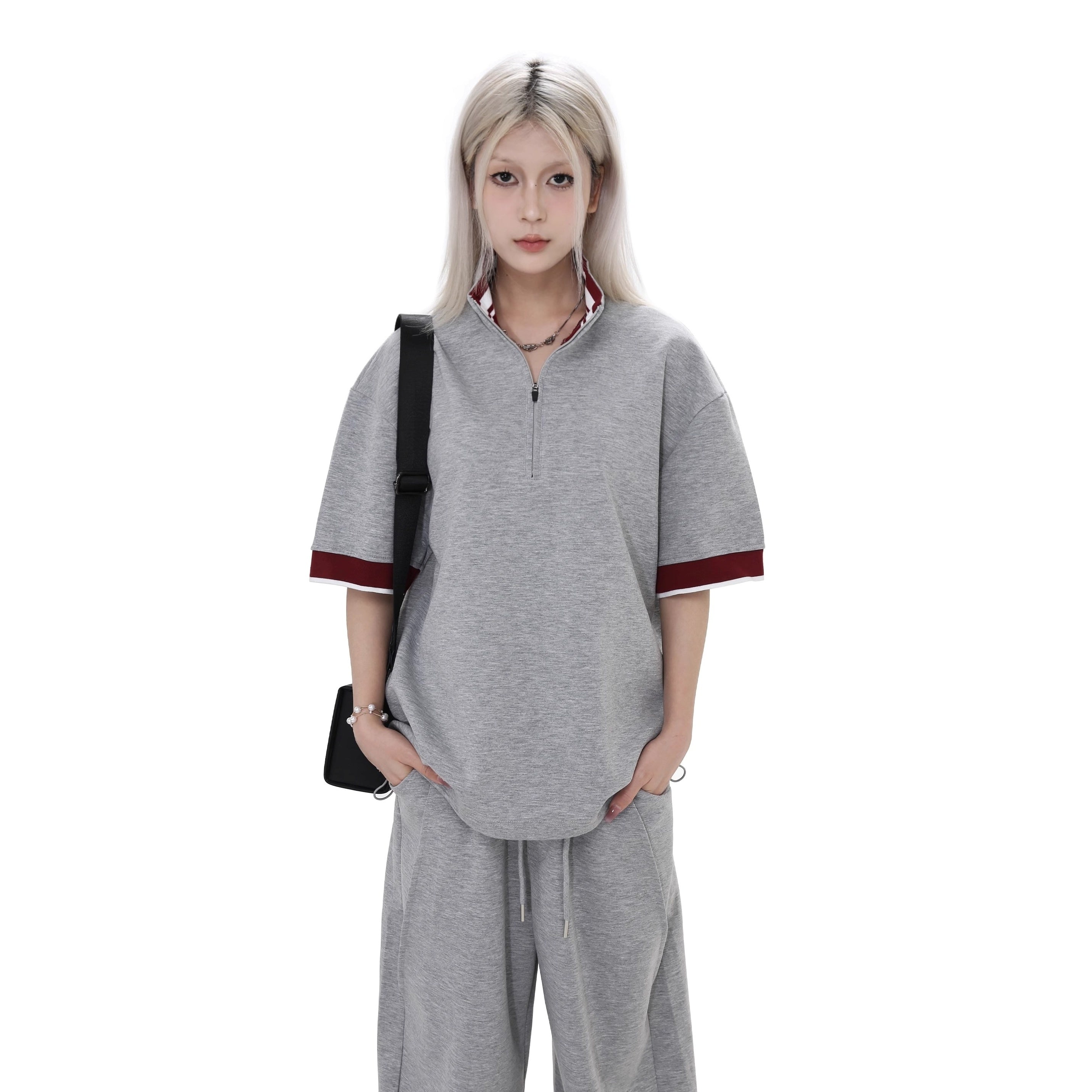 Retro Half-ZIP Sweat T-shirt GB7034