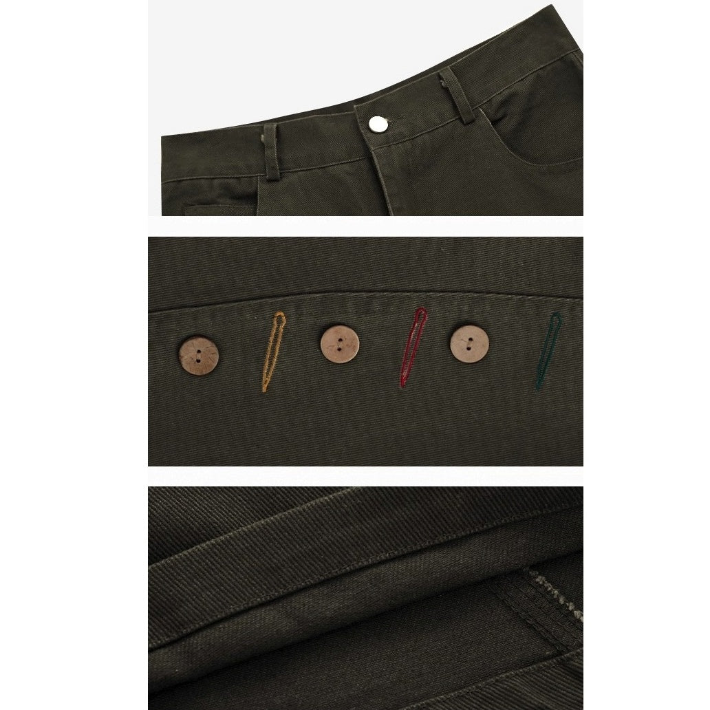 Vintage Button-Embellished Curve Jeans AC7133