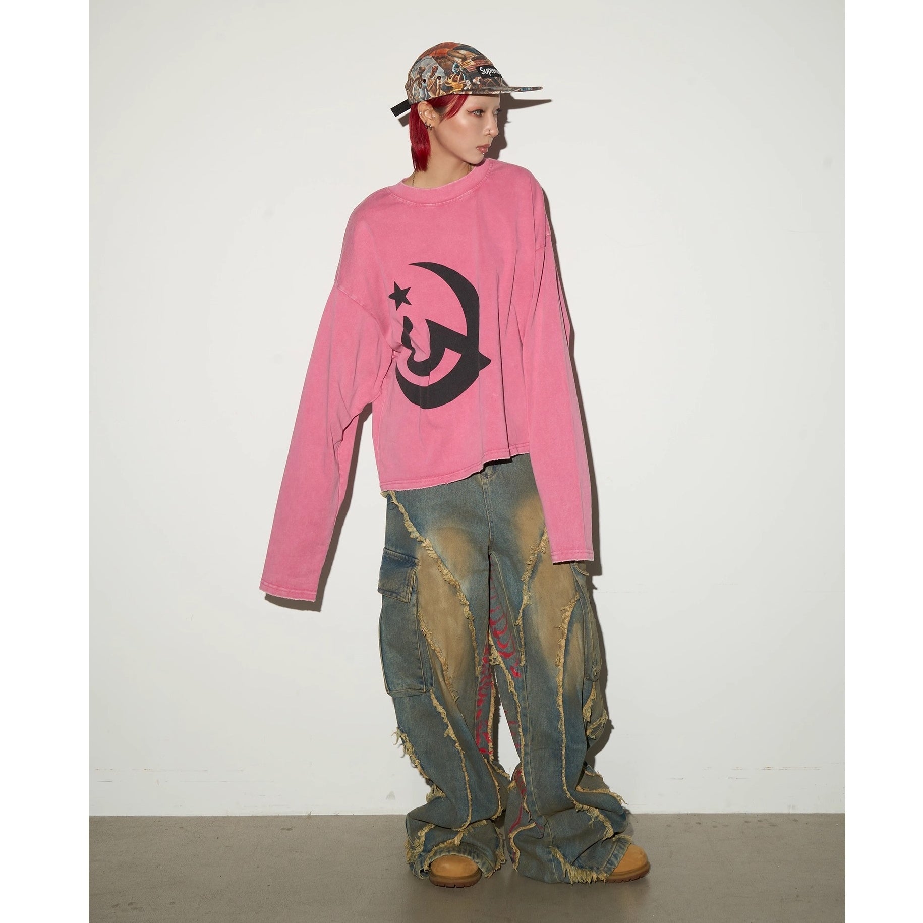 LOGO Print Wide Long Sleeve T-shirt MN9046