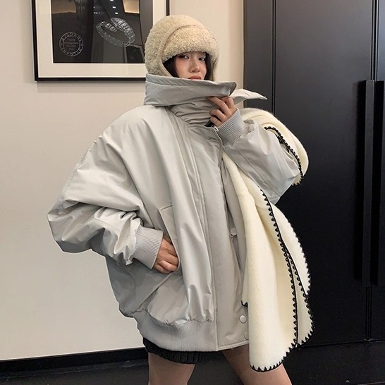 Loose Large Neckline Dolman Blouson OS2074