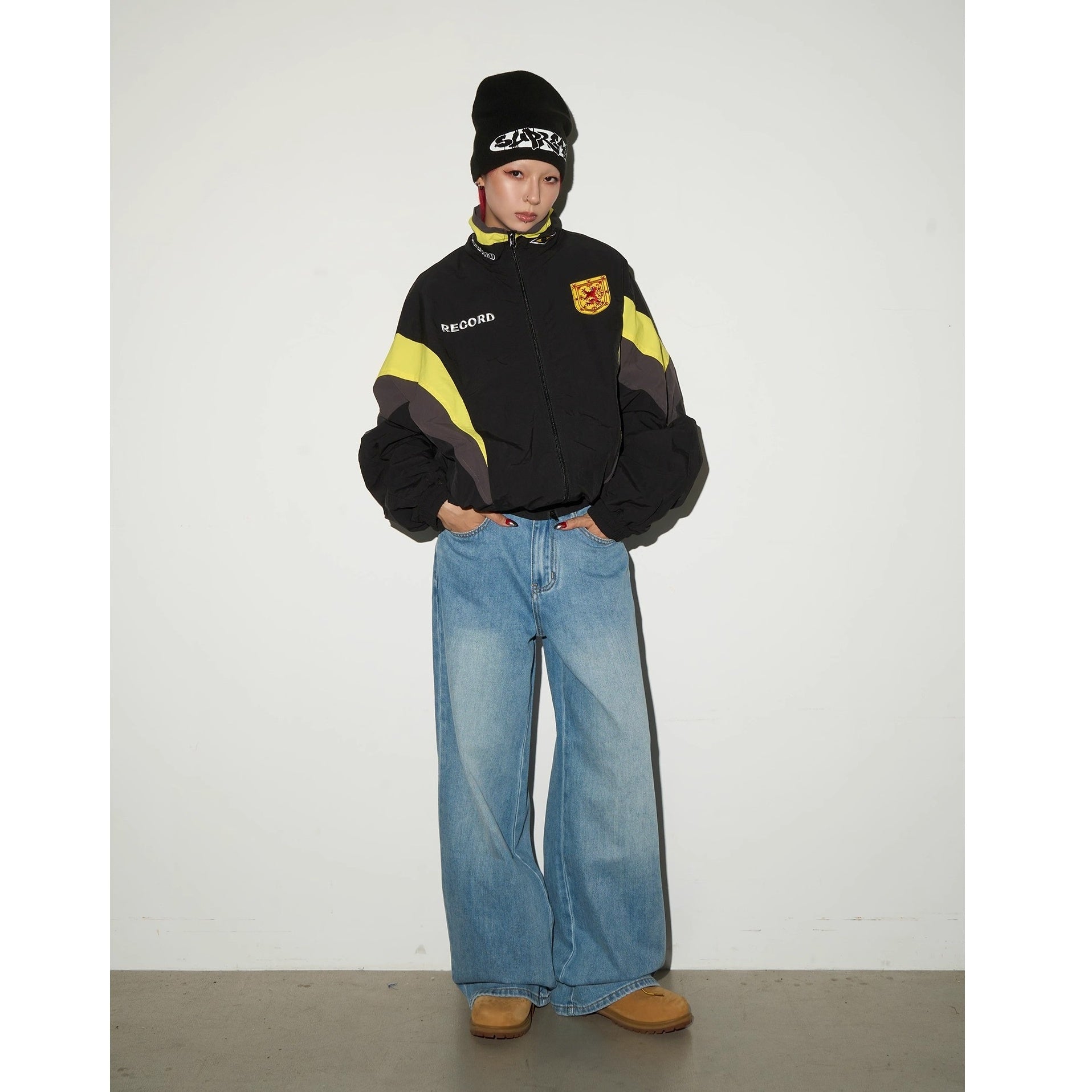 Stand Collar Contrasting Zip Jacket MN9044