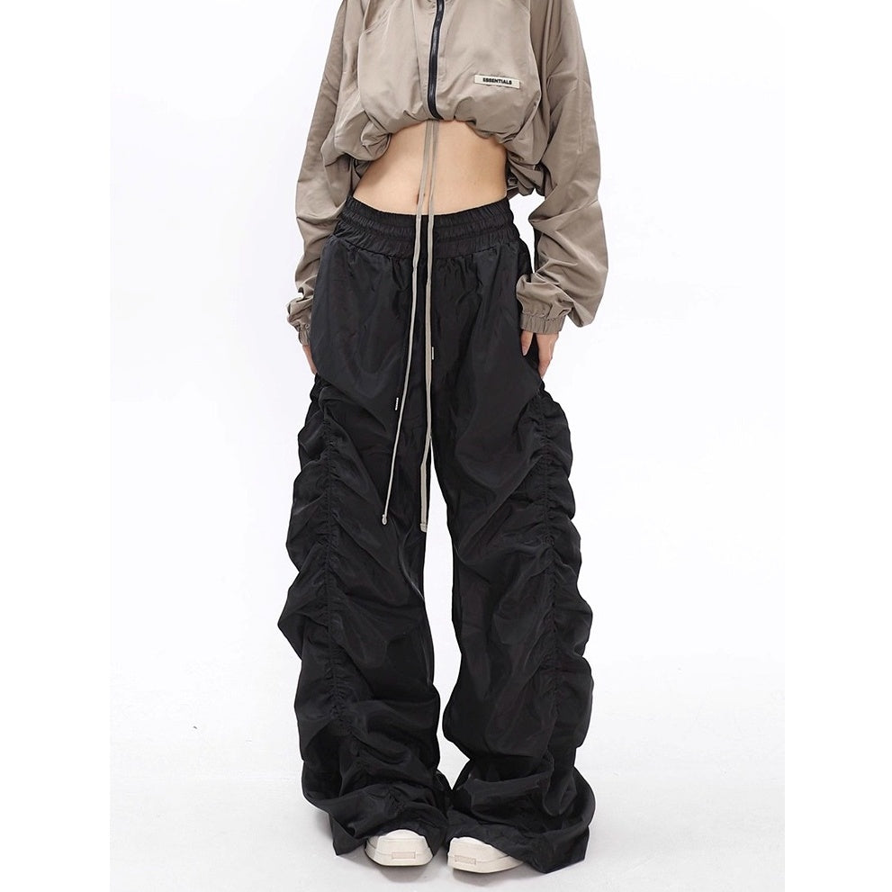 Side Gather High-waisted Loose Long Pants MW10256