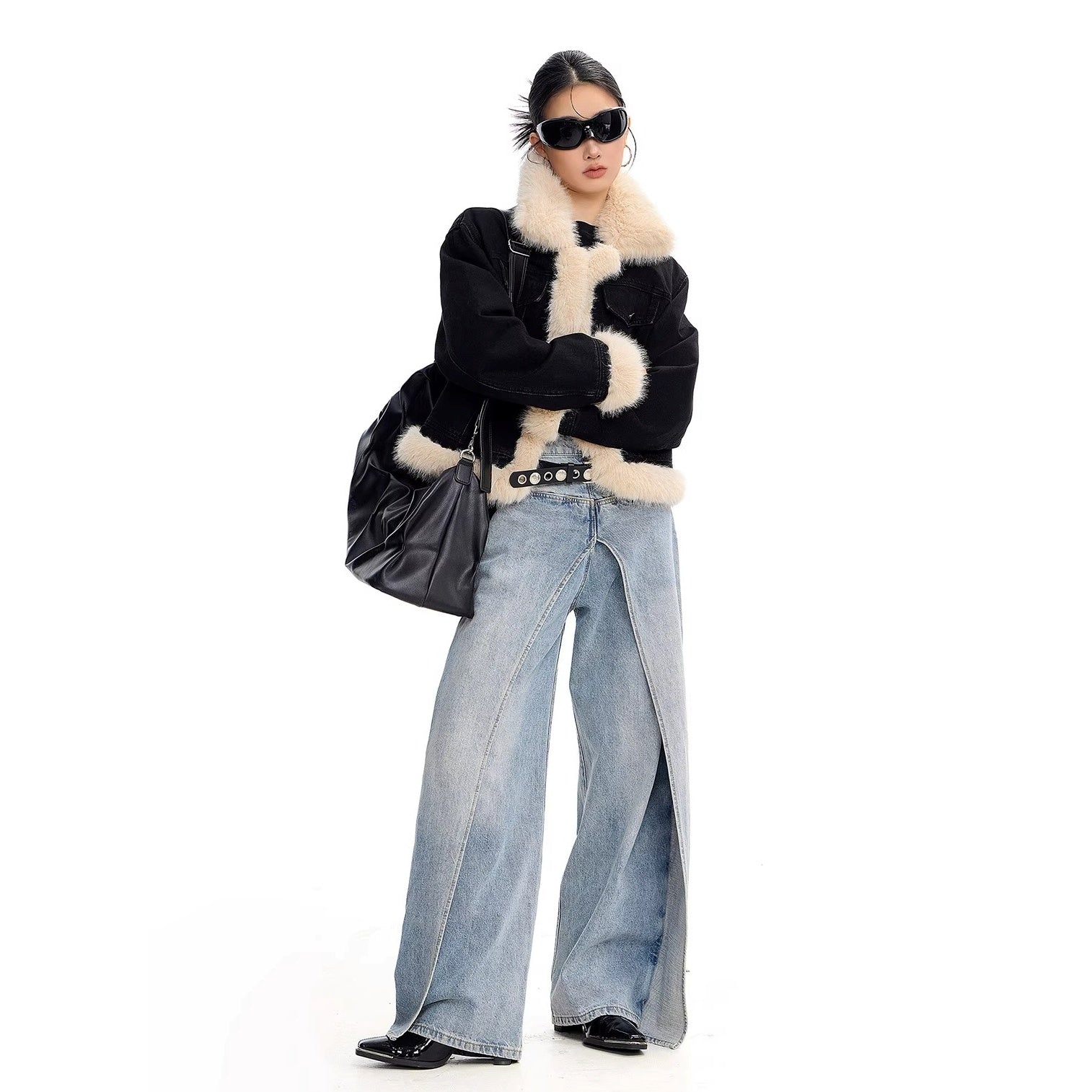Fur Collar Denim Jacket IC9121