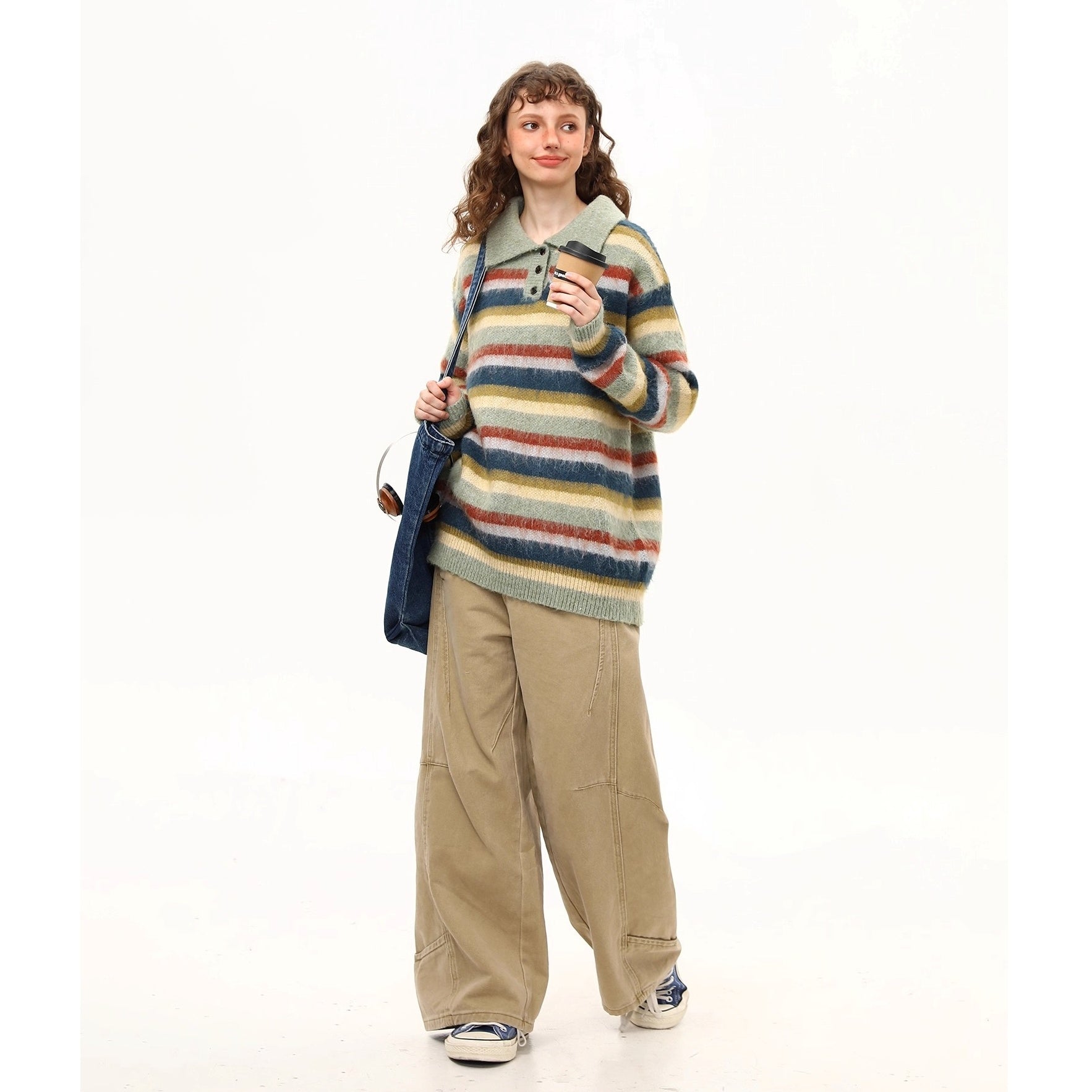 Polo Collar Multi Border Sweater MW10252