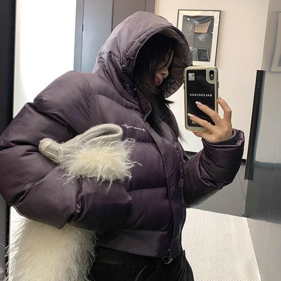 Retro Short Hooded Padded Jacket OS2071