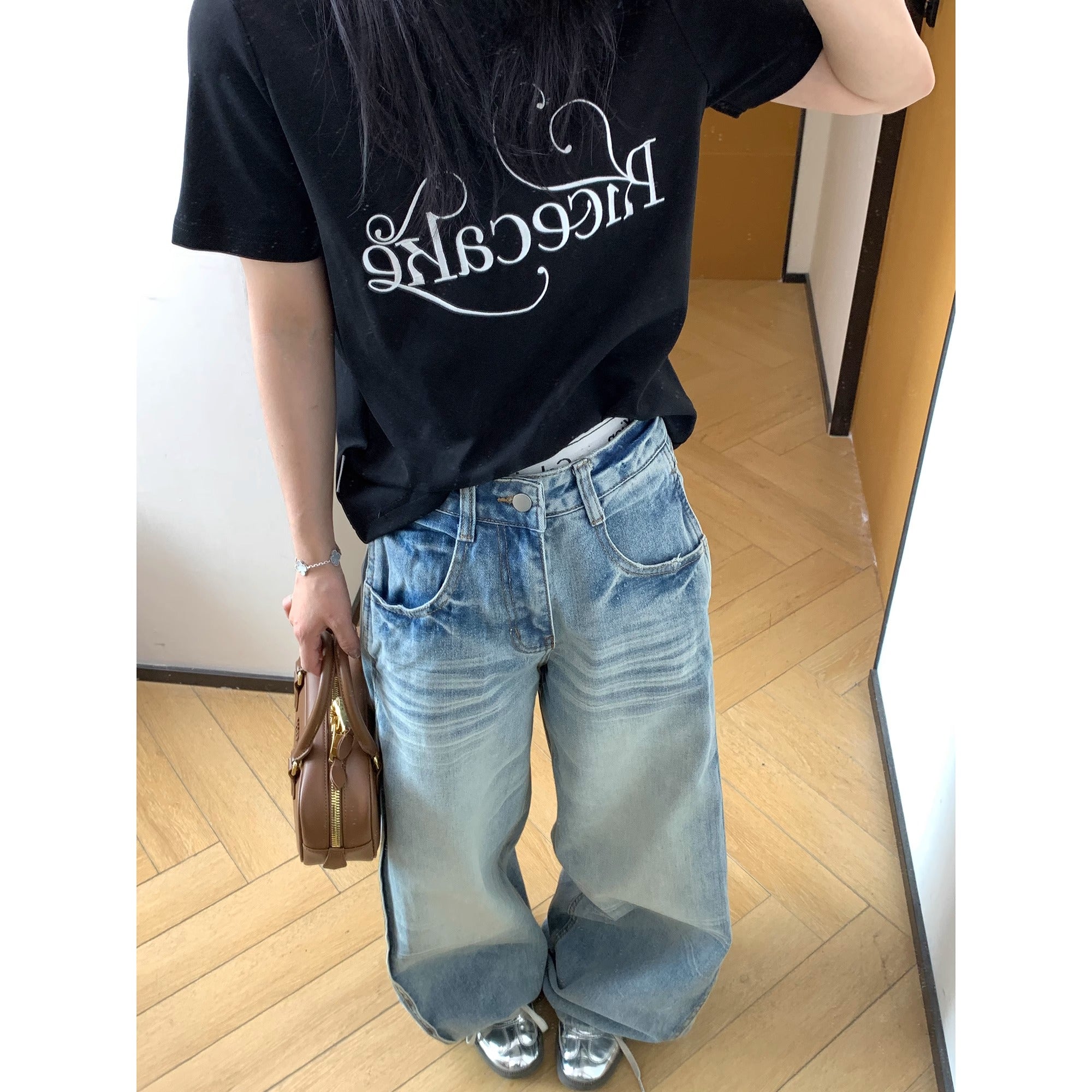 Retro Slack Distressed Loose Straight Jeans MW10157