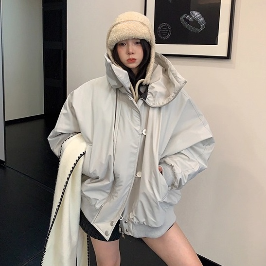 Loose Large Neckline Dolman Blouson OS2074