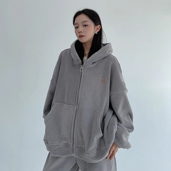 【上下別売り】Relaxed Simple Fleece Hooded Jacket ＆ Pants Set-up OS2077
