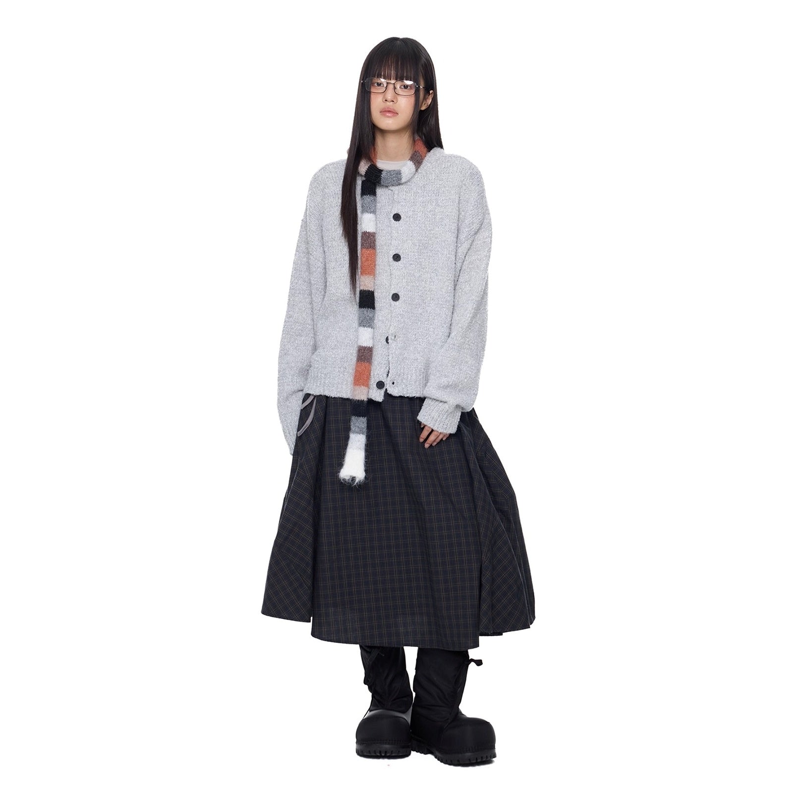 Lazy Style Crew Neck Knit Cardigan EZ267