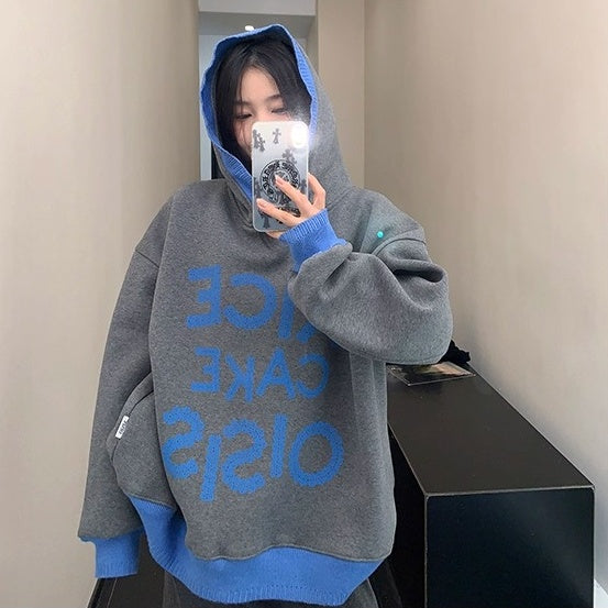 Lib Trim Design Contrast  Sweat Hoodie OS2060