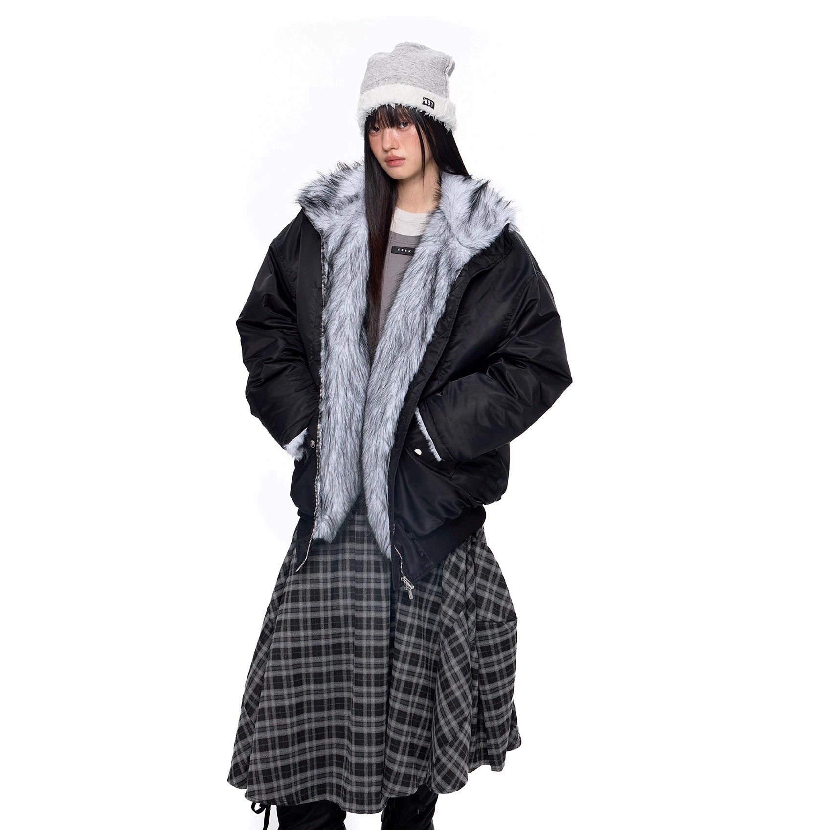 Fluffy Liner Casual Zip Jacket EZ287