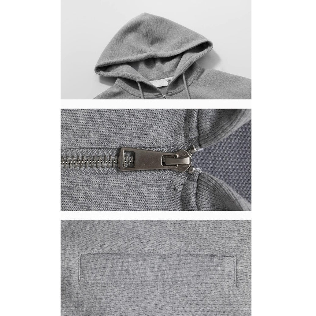【上下別売り】Half-ZIP Cropped Hoodie & Loose Pants Set-up AC7159
