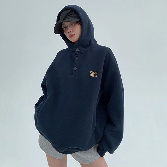 Half-Button Relaxation Hoodie OS2032