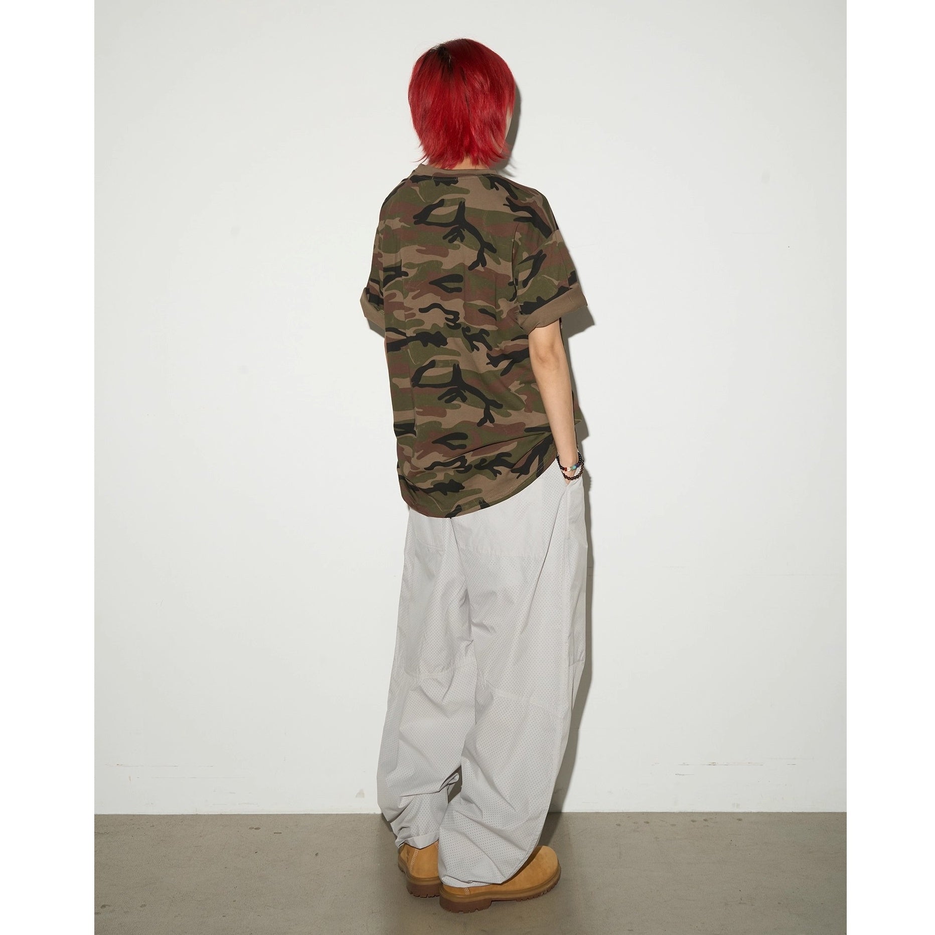 Graffiti Camouflage Letter Print T-shirt MN9023