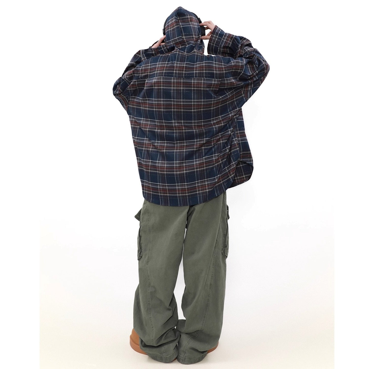 Vintage Plaid Hooded Shirt MR8024