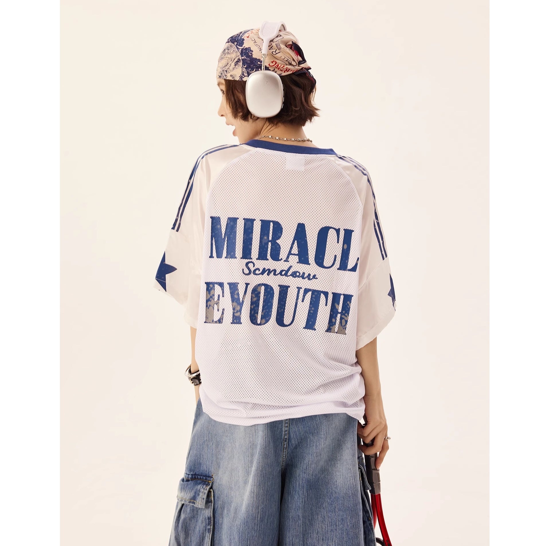 Number Print Mesh T-shirt MW10198