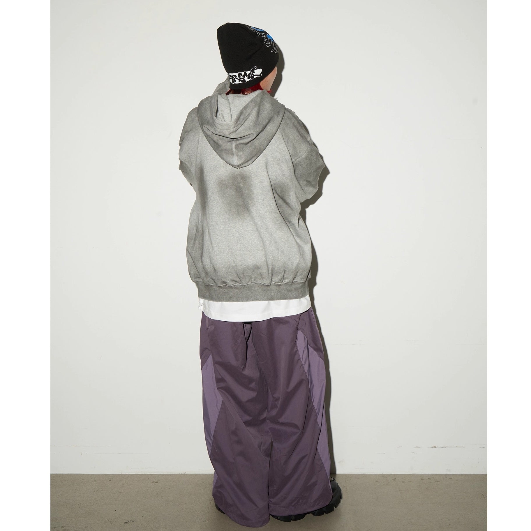 Irregular Smudging Monogram Print Hoodie MN9041