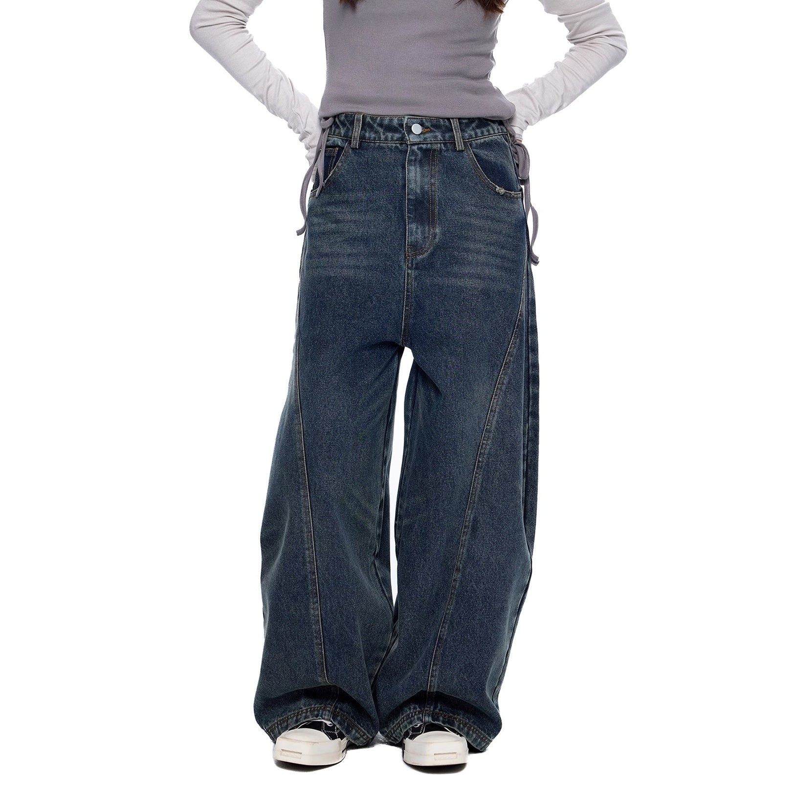 High Waist Vintage Wide Curve Jeans EZ271