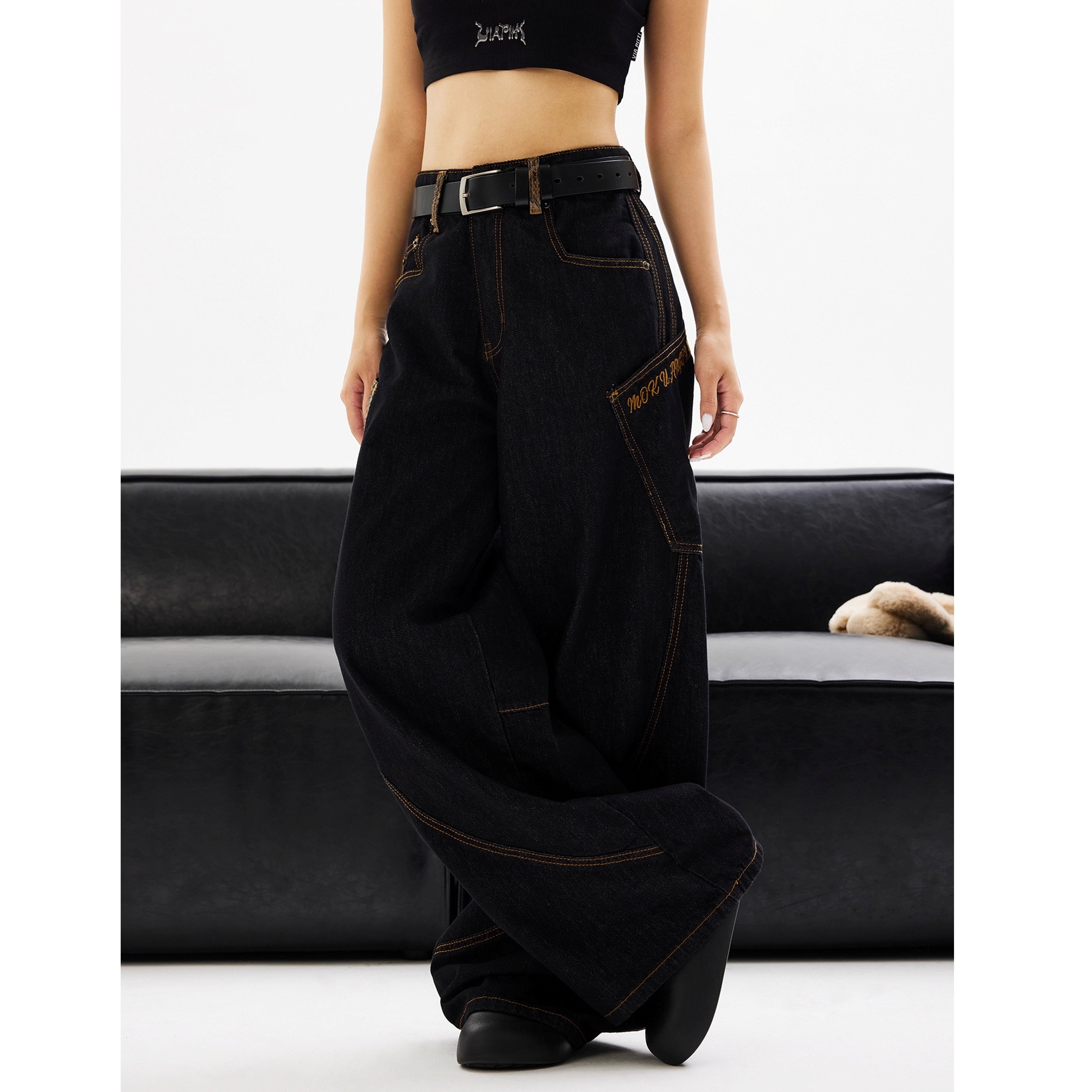 Python Skin Pockets Scimitar Jeans MW10219