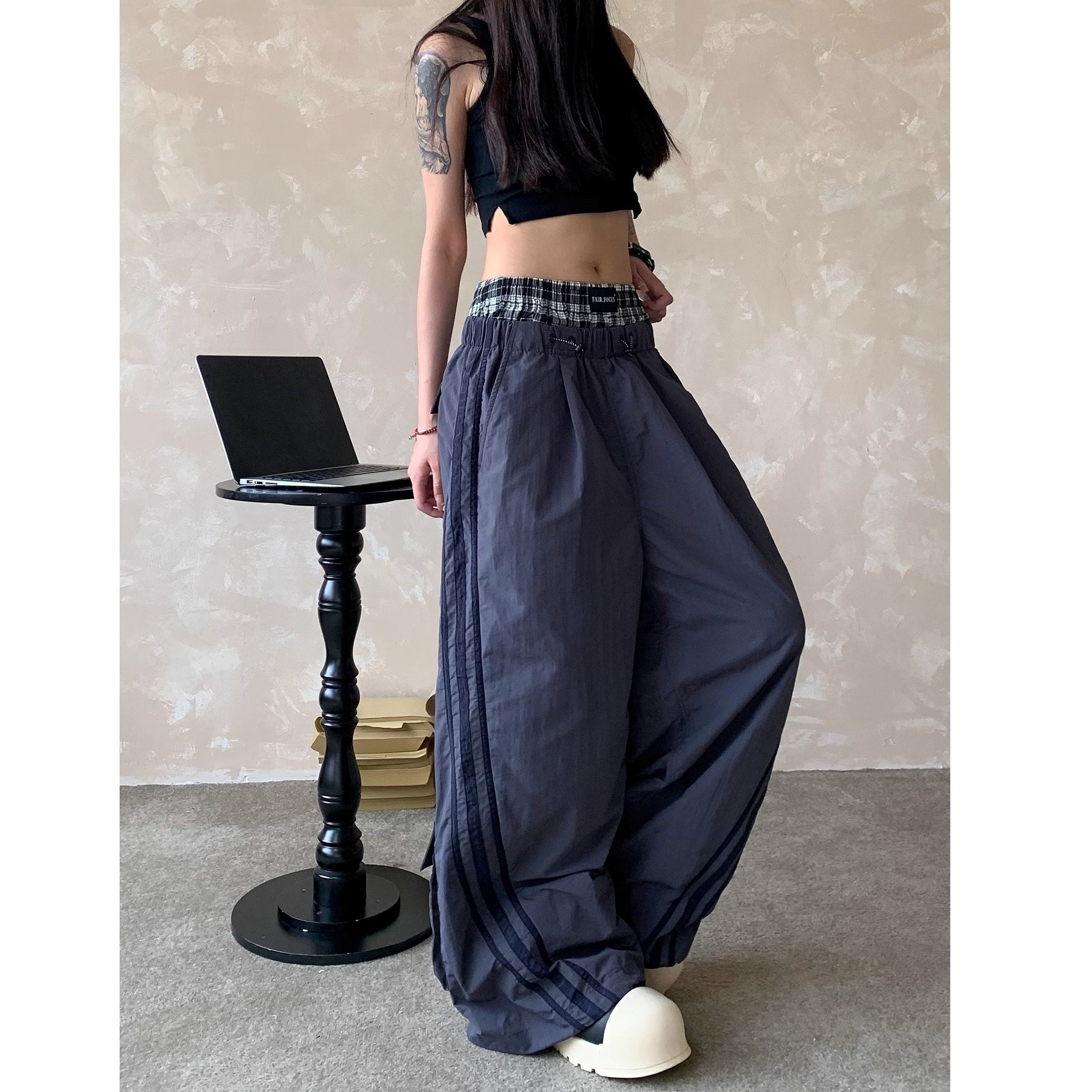 Side Striped Back Pocket Casual Pants MW10160