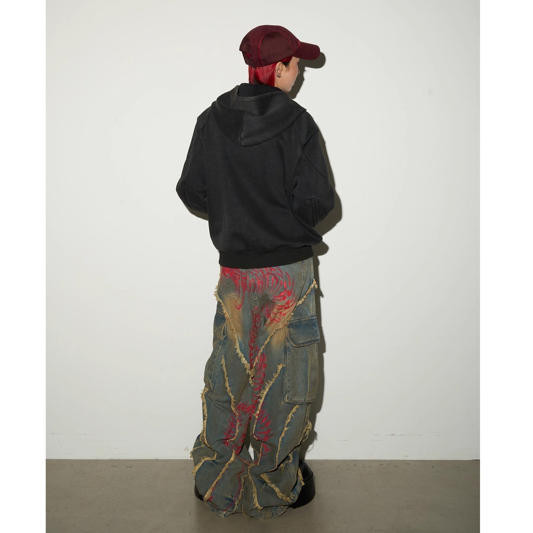 Embroidery Patch Washed Hooded Parka MN9050