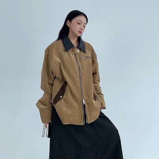 Cropped Corduroy Relaxed Zip Jacket OS2026
