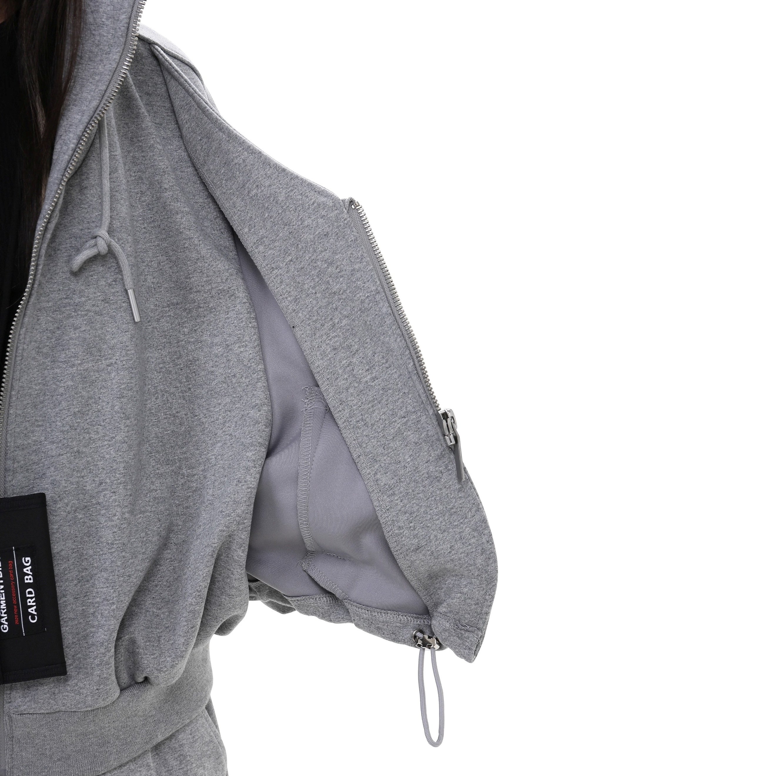 Full Zip Layered Design Hooded Parka GB7036