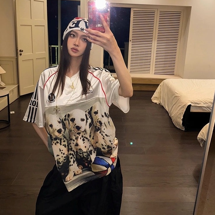 Dalmatian Print Short Sleeve T-Shirt CC1001