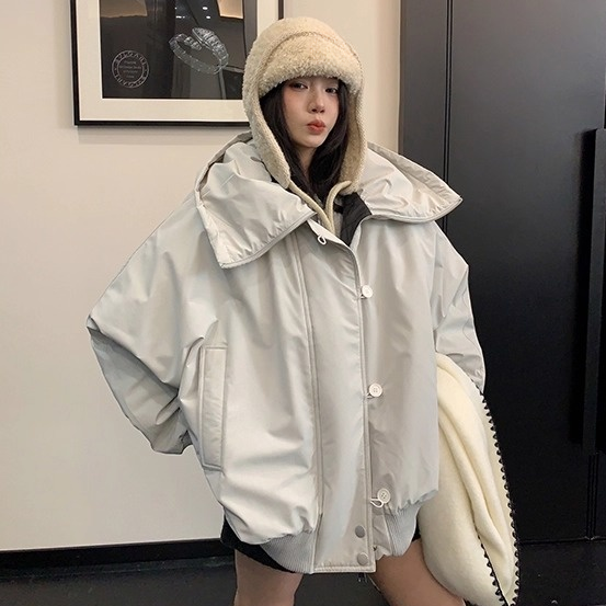 Loose Large Neckline Dolman Blouson OS2074