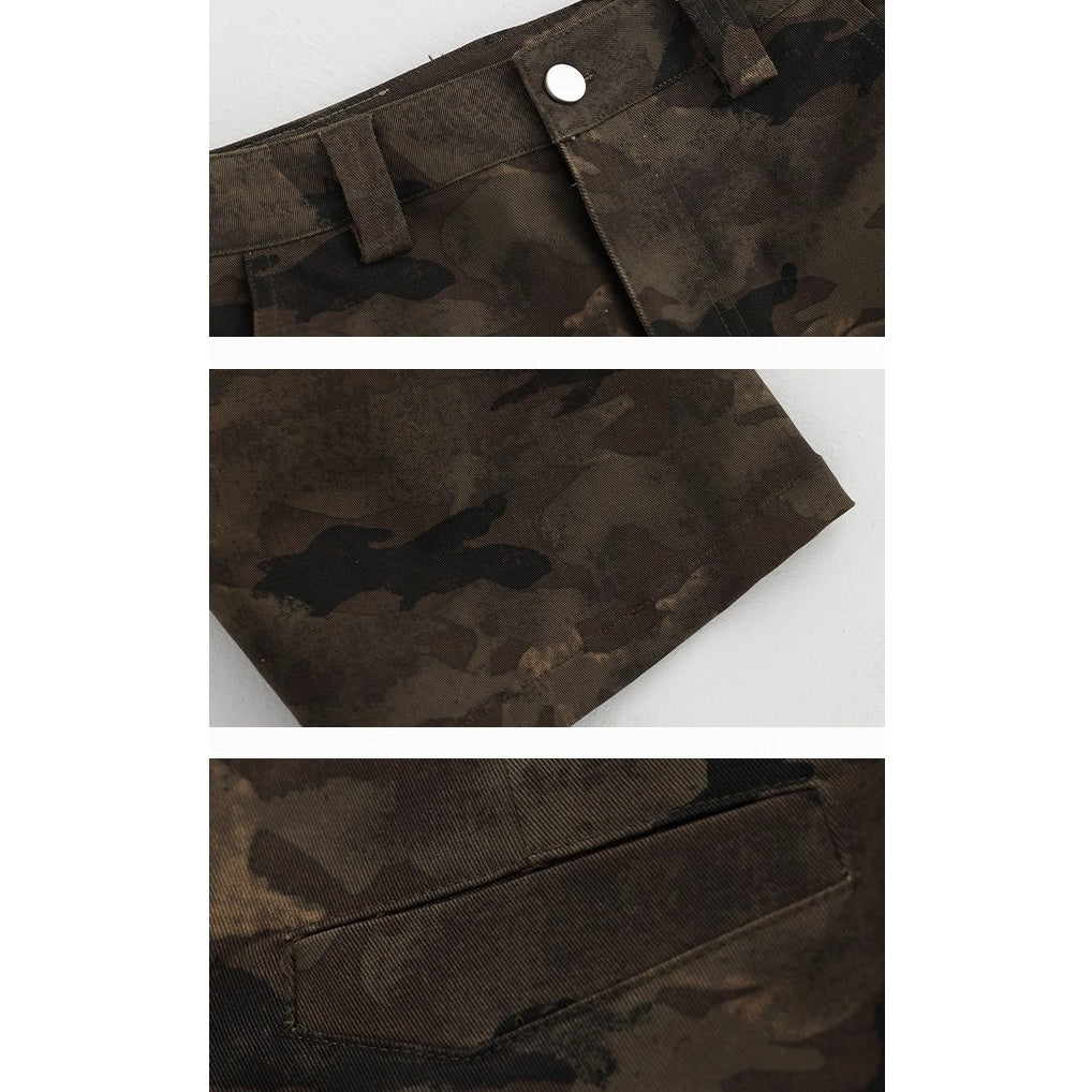 Camouflage Work Wide Straight Pants AC7122