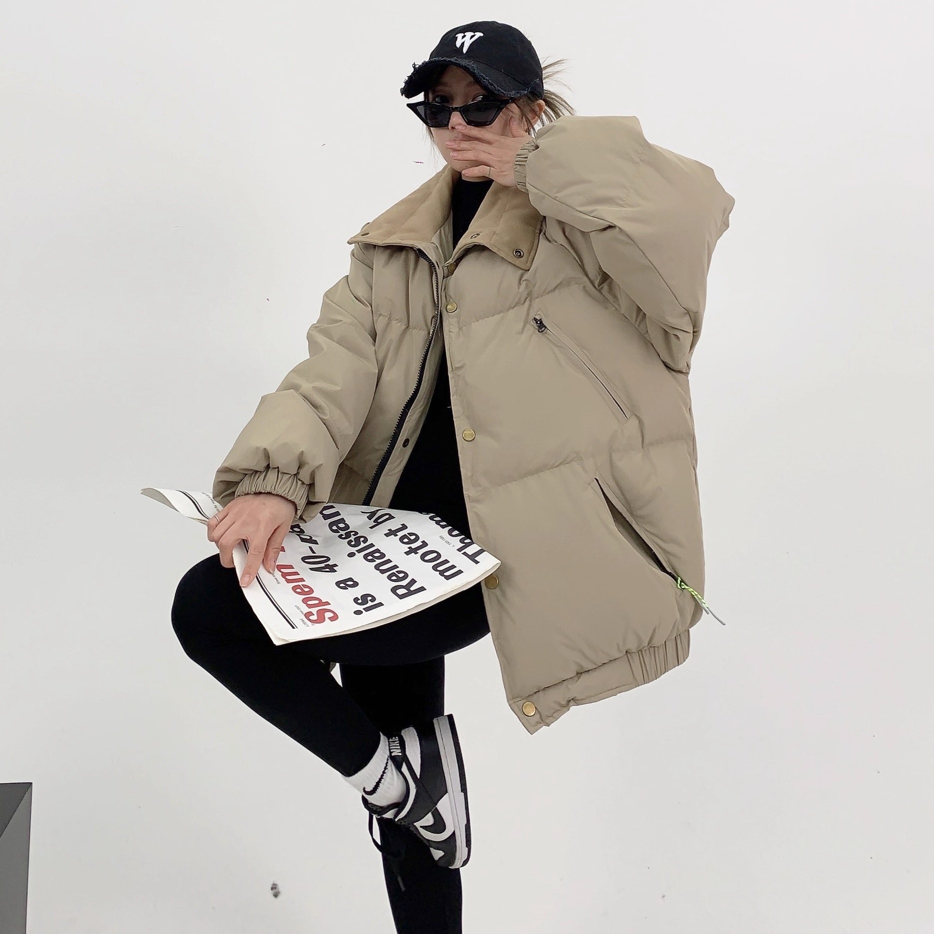 Stand Collar Loose Padded Jacket OS2059